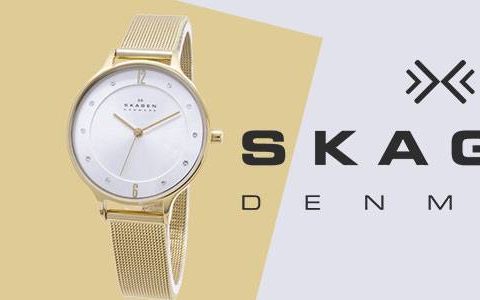 斯卡恩安妮塔金色调网状手链结晶 SKW2150 妇女观察