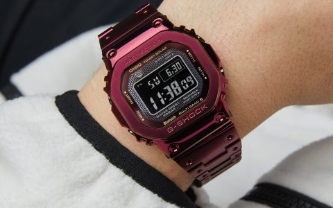 卡西欧G-Shock红色离子镀全金属限量版
