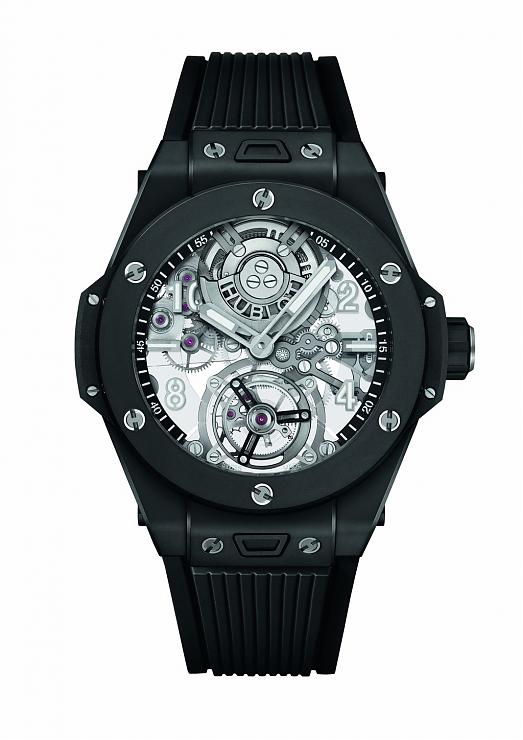 HUBLOT - 开创高性能复杂功能腕表的全新面貌宇舶大爆炸系列魔力黑陶瓷陀飞轮腕表