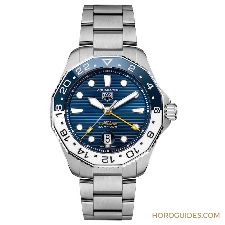 TAG HEUER - 蓝白陶瓷圈！ TAG Heuer Aquaracer Professional 300 GMT两地时间腕表