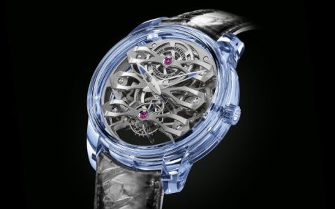 精工表全镂空三桥陀飞轮8枚限量款蓝宝石水晶表壳腕表