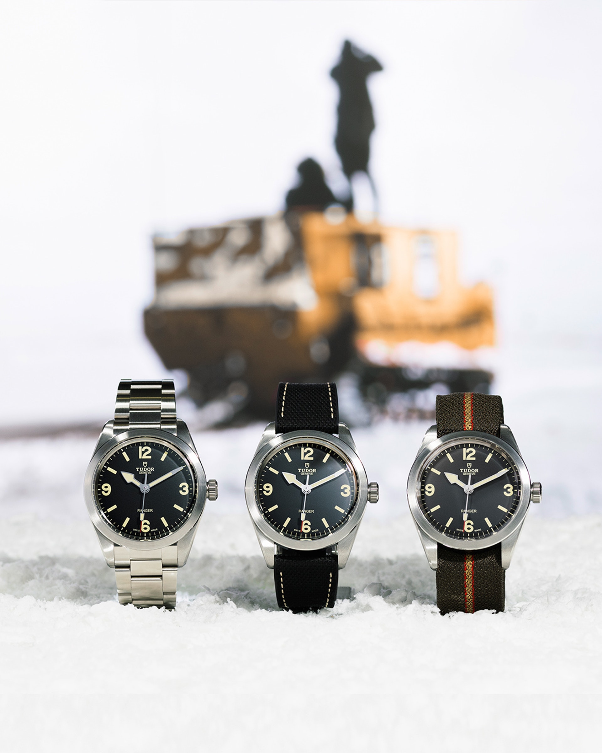 TUDOR帝舵为了为纪念英国北格陵兰考察队成立70周年，特地复刻再现Ranger（游侠型）手表，向英国北格陵兰考察队代表的大胆敢为探险精神致敬。 （TUDOR官网）