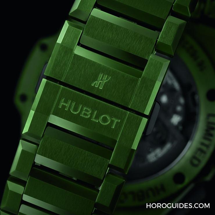 HUBLOT - 穿出正装清爽感HUBLOT Big Bang Integrated彩色陶瓷链带计时码表