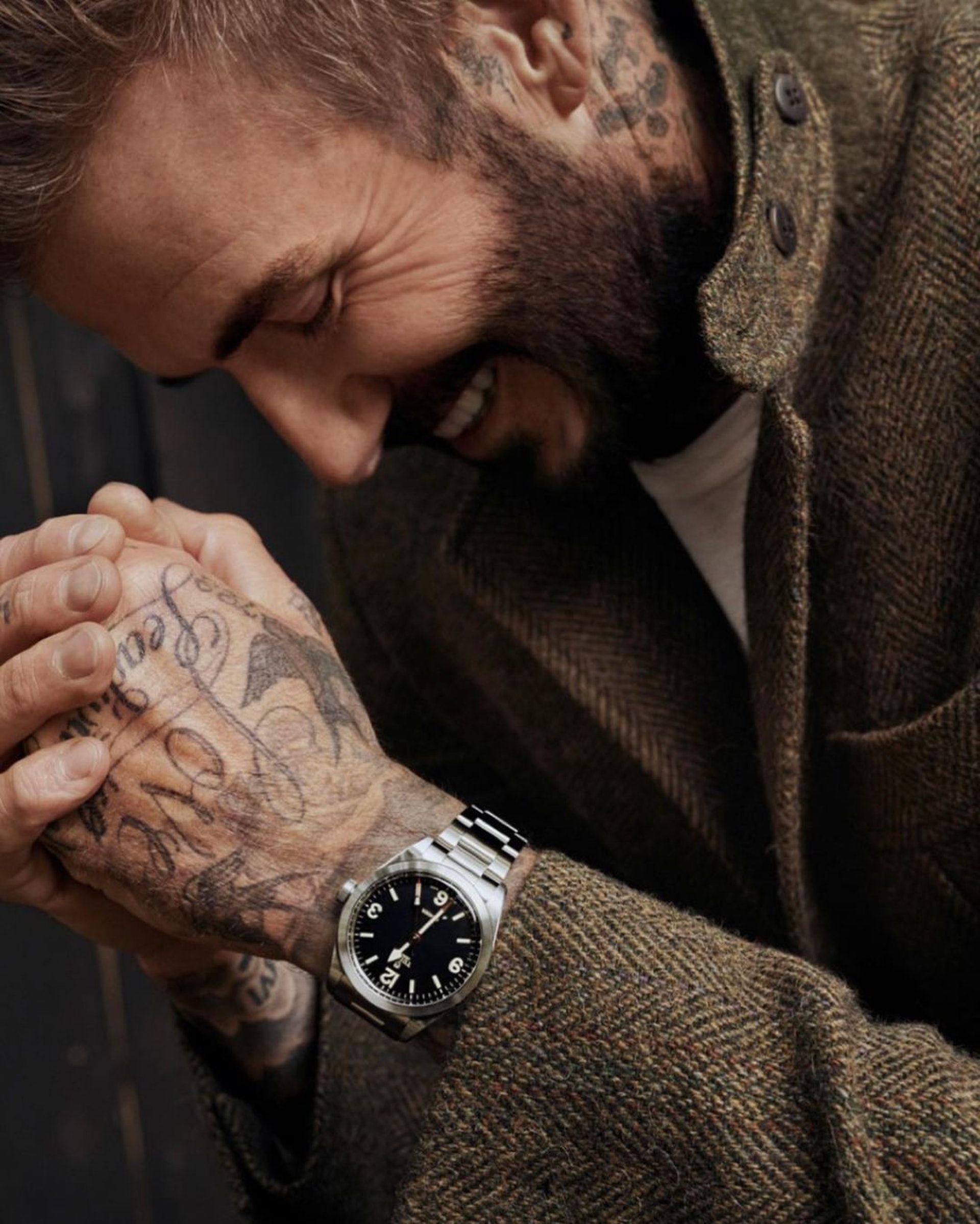 碧咸（David Beckham）亦带上了TUDOR Ranger手表。 （IG@davidbeckham）