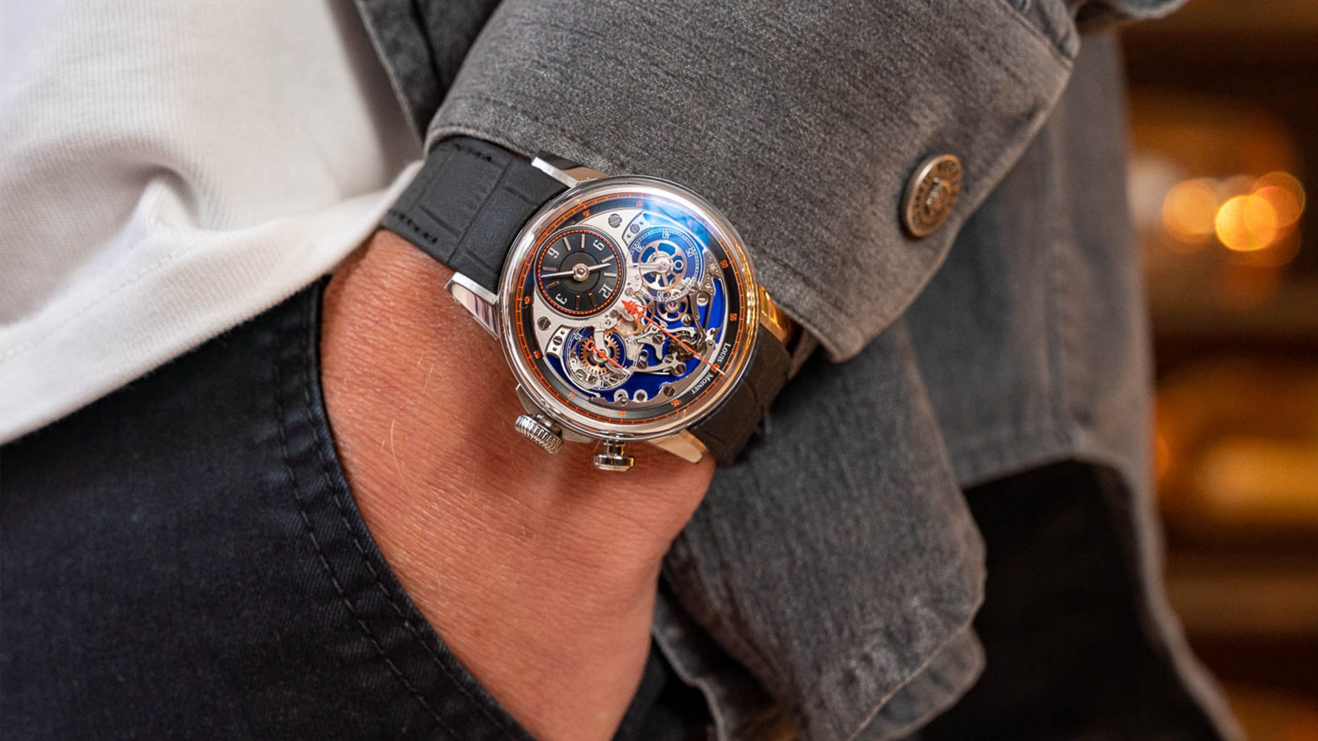 介绍Fratello 的新合作是一款与 Louis Moinet 合作的彩色计时码表