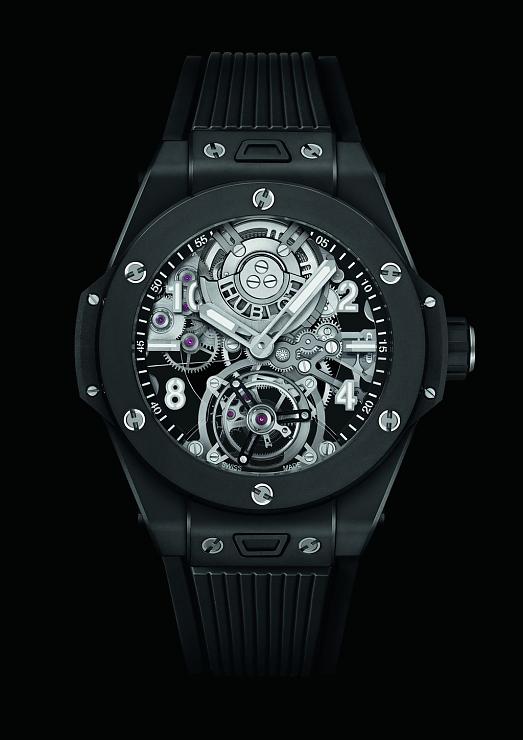 HUBLOT - 开创高性能复杂功能腕表的全新面貌宇舶大爆炸系列魔力黑陶瓷陀飞轮腕表