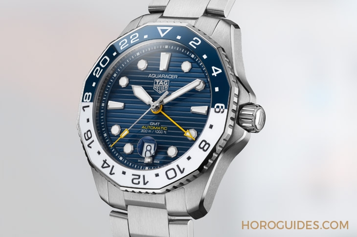 TAG HEUER - 蓝白陶瓷圈！ TAG Heuer Aquaracer Professional 300 GMT两地时间腕表
