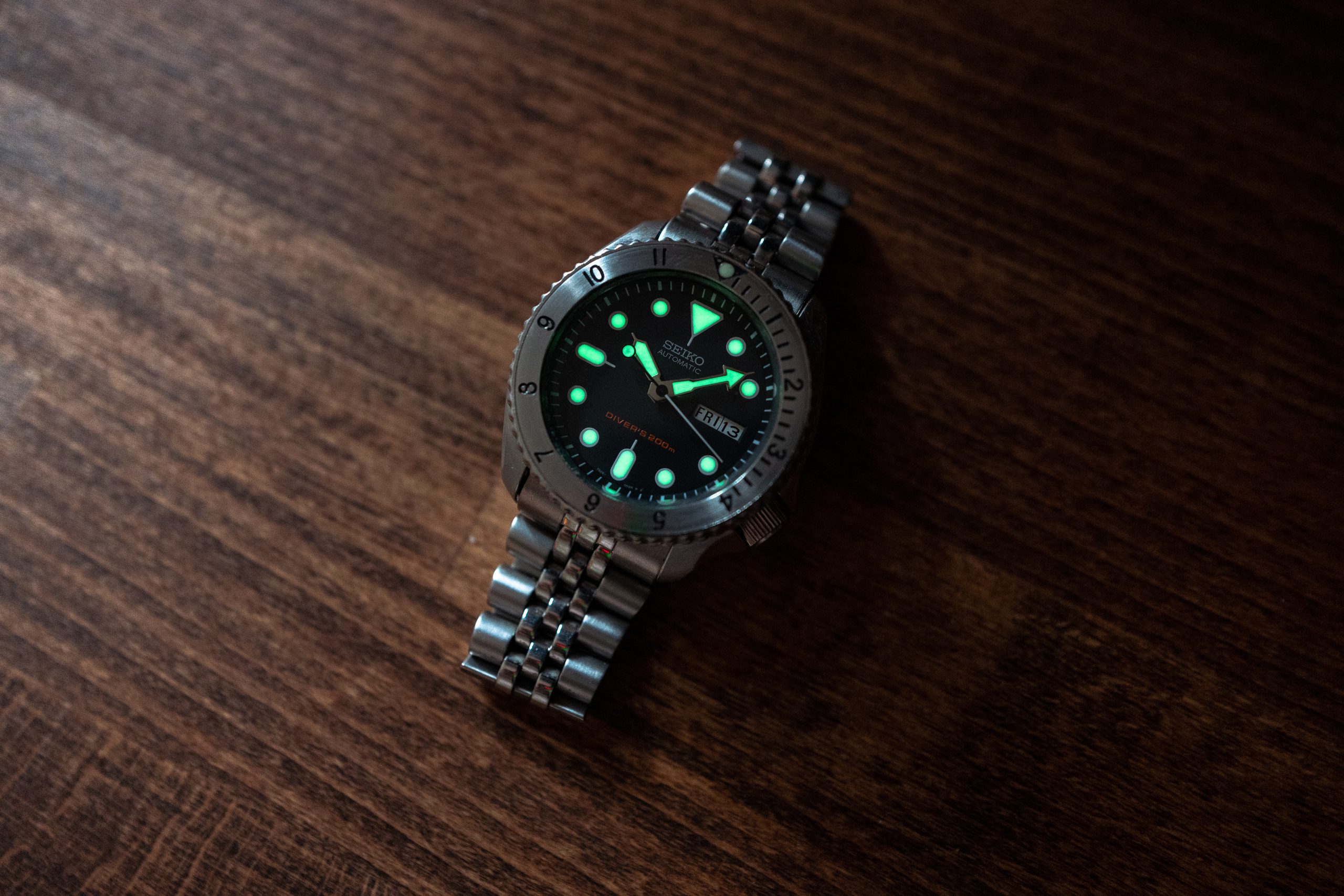 精工 SKX007 上可见的流明