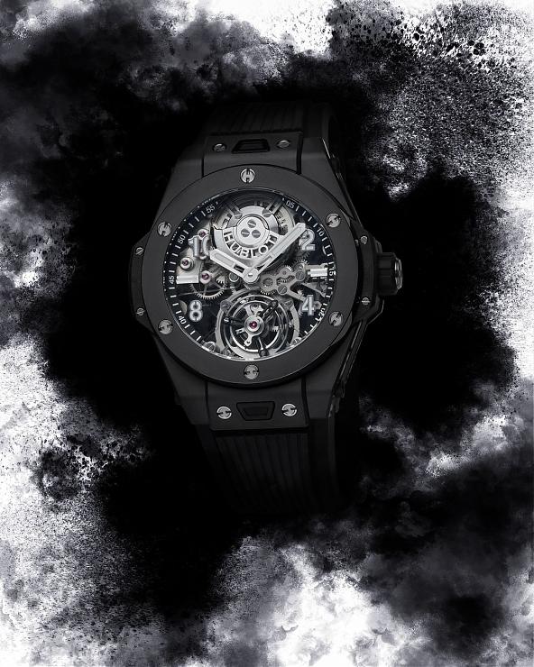 HUBLOT - 开创高性能复杂功能腕表的全新面貌宇舶大爆炸系列魔力黑陶瓷陀飞轮腕表