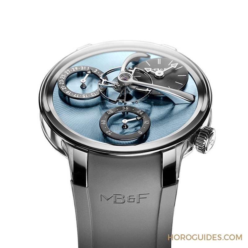 MB&F - 最有感的科幻亮眼配色，MB&F LM Split Escapement EVO冰蓝面