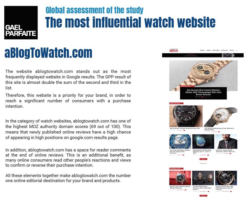 新研究将 aBlogtoWatch 列为消费者购买“最具影响力的手表网站”