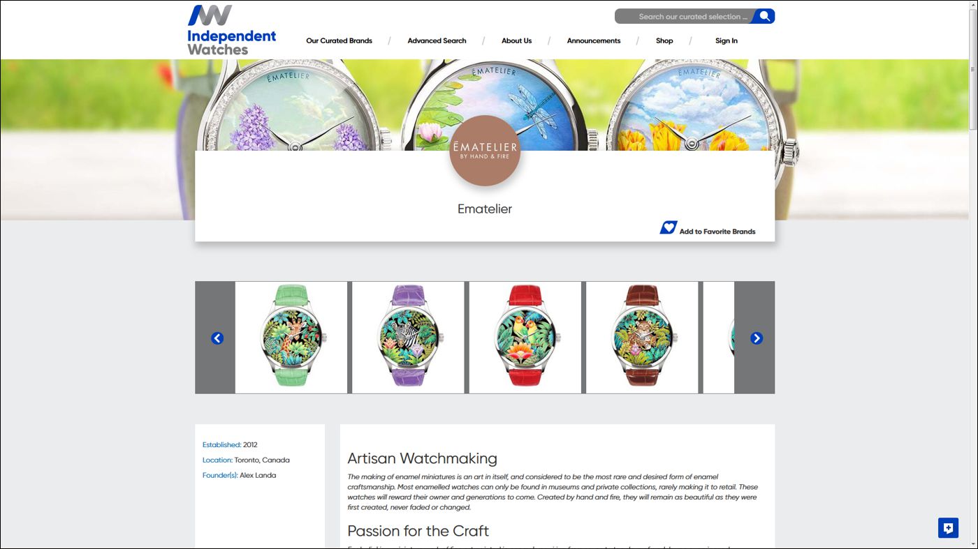 Independent-Watches.com 与爱好者创立的手表品牌的推广