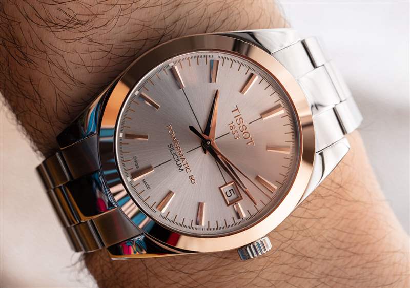 Tissot Gentleman Powermatic Silicium 18k 金表圈应该是男士的第一件贵金属腕表