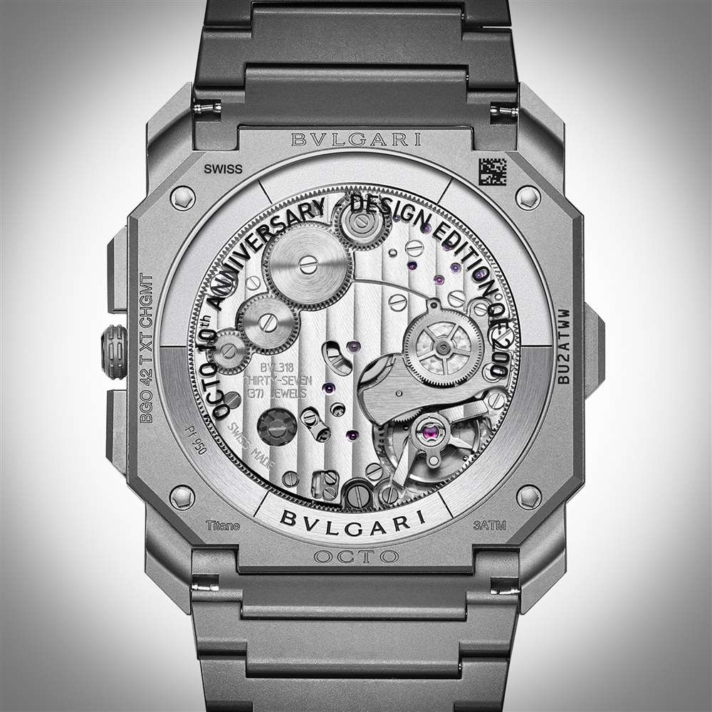 底盖和机芯，Bulgari Octo Finissimo GMT Anniversary Chronograph