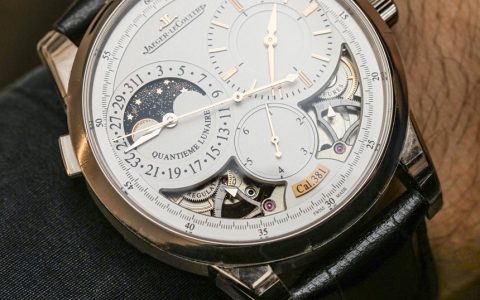 积家Duomètre Quantième Lunaire白金腕表