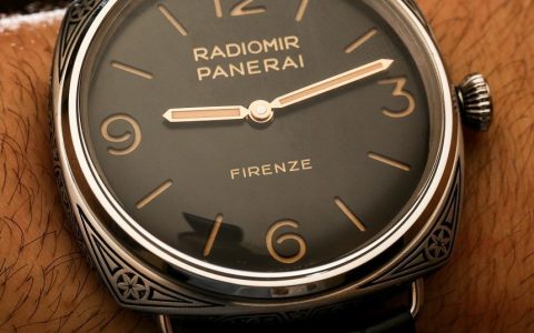 沛纳海Radiomir Firenze 3 Days Acciaio PAM604限量版雕刻手表上手