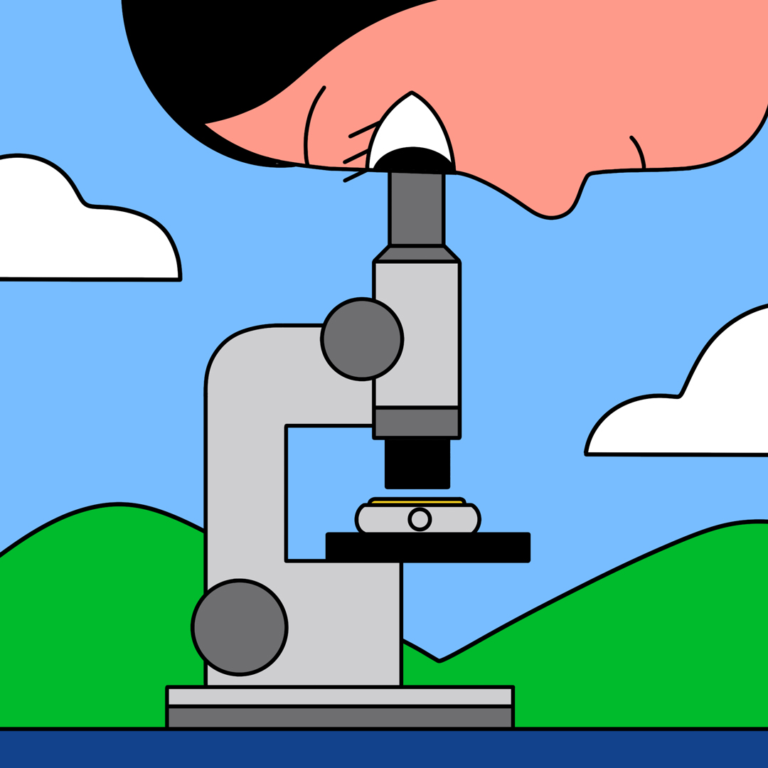 一个人在显微镜下观察的插图