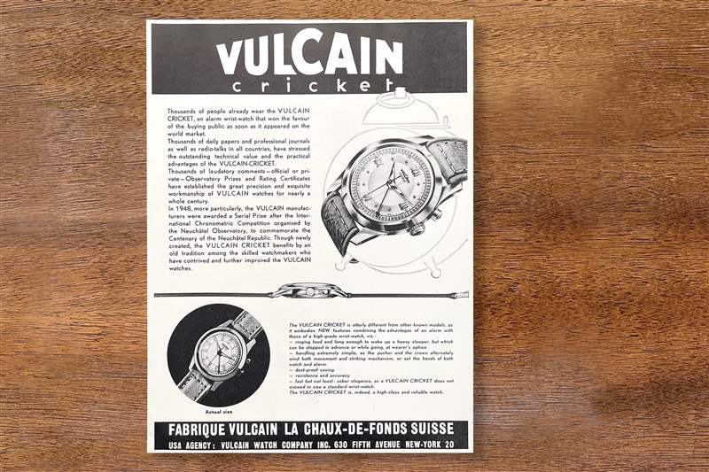 Vulcain 手表的旧广告