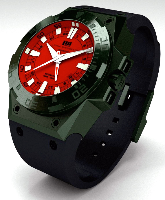 林德·韦德林硬绿色DLC双计时器手表