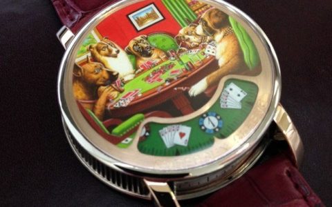 Anderson Geneve的'玩扑克金表的狗'腕表