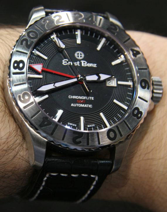 恩斯特-奔驰-计时-格林尼治标准时间-手表-黑色