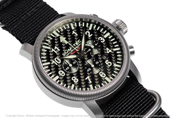 LUM-TEC B15黑色编织格纹表盘手表