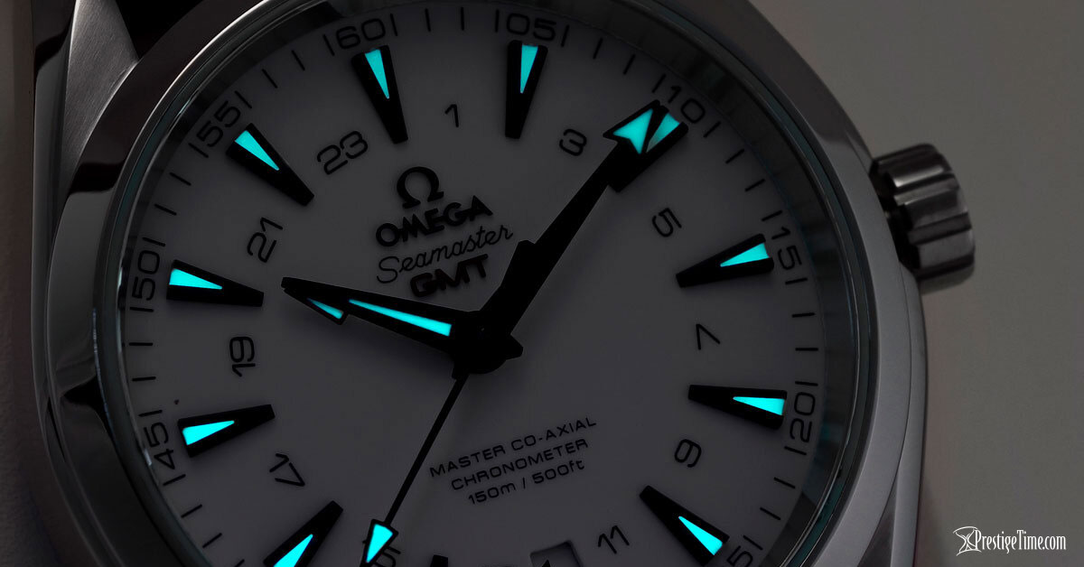 欧米茄 Aqua Terra 150m GMT 表盘夜光腕表