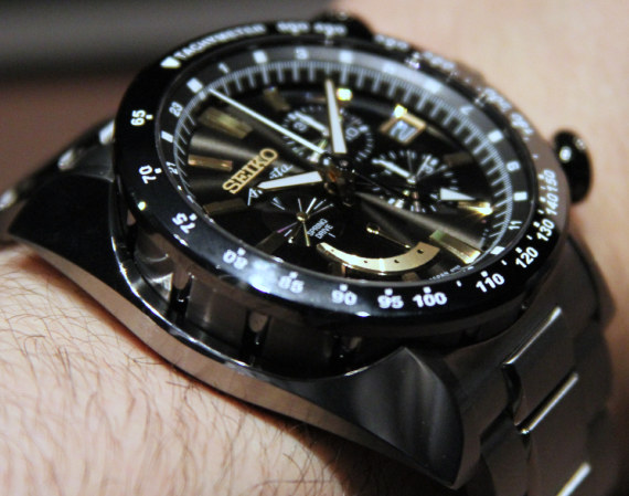 精工安南塔弹簧驱动器钛金属计时码表GMT限量版手表