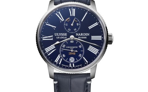 隆重推出雅典计时系列Marine Torpilleur蓝色珐琅腕表