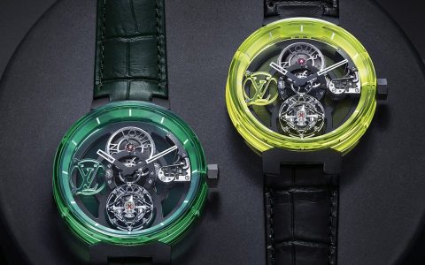 路易威登Tambour Moon飞行陀飞轮日内瓦印记手表新增绿色与黄色蓝宝石版本