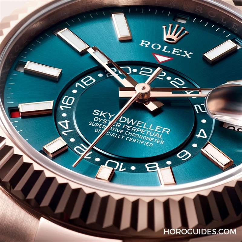 ROLEX - 劳力士天行者Sky-Dweller半金材质推出薄荷绿新色，玫瑰金材质搭配专属蓝绿色表盘