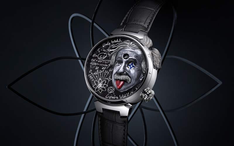 Louis Vuitton推出Tambour Einstein Automata爱因斯坦主题独一款腕表：机巧人偶和灰调珐琅