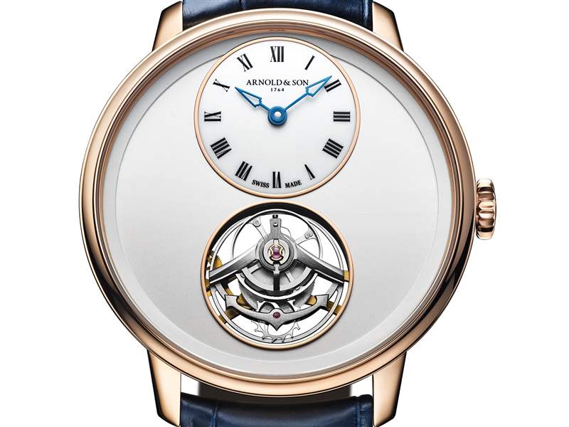 Arnold & Son推出Ultrathin Tourbillon Gold Silver Opaline超薄飞行陀飞轮腕表