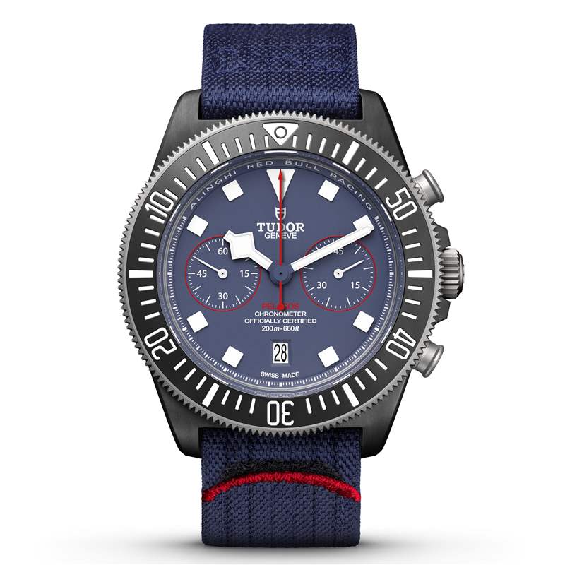 『新表』帝舵推出Pelagos FXD Alinghi Red Bull Racing Edition大三针腕表和计时码表：碳复合材料表壳，蓝白灰帆船色