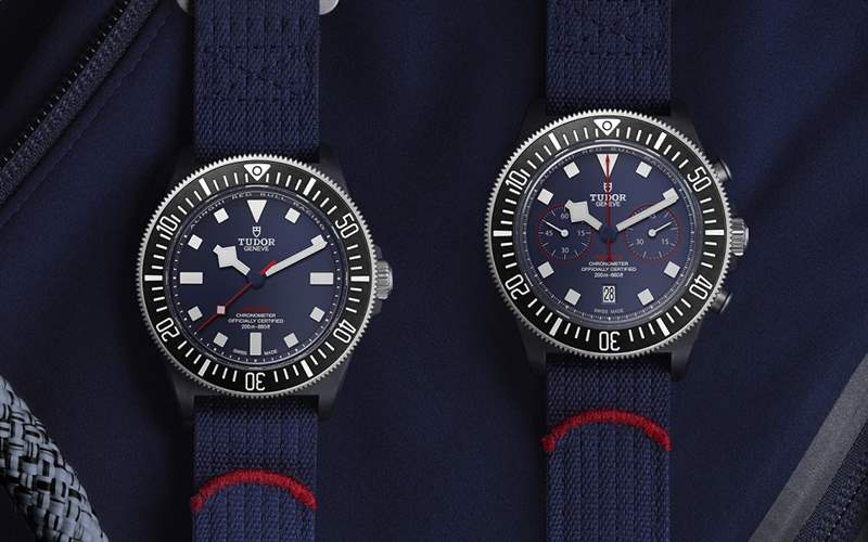 『新表』帝舵推出Pelagos FXD Alinghi Red Bull Racing Edition大三针腕表和计时码表：碳复合材料表壳，蓝白灰帆船色