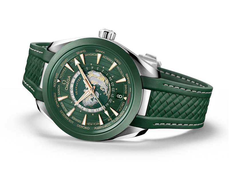 欧米茄推出Seamaster Aqua Terra Worldtimer世界时腕表：激光烧蚀工艺表盘+2级钛表壳