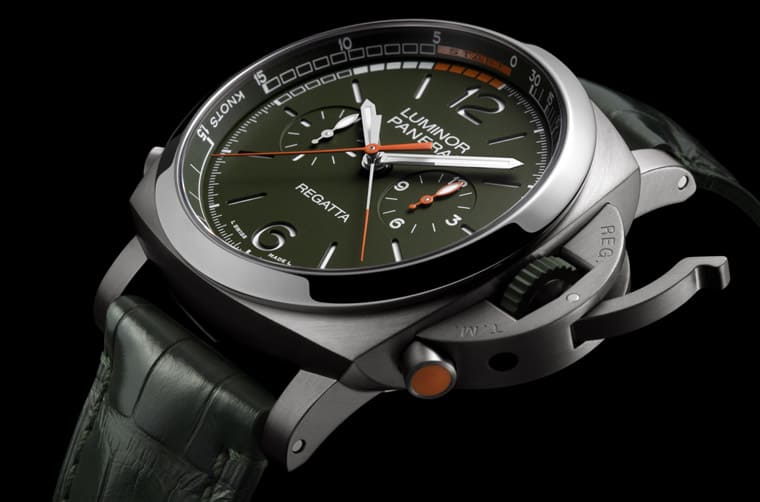 沛纳海Luminor倒数计时功能手表改换钛金属搭配军绿色面盘再出发