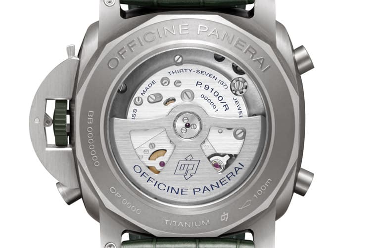 沛纳海Luminor倒数计时功能手表改换钛金属搭配军绿色面盘再出发