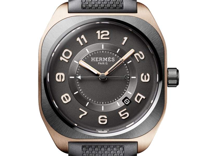 Hermès推出H08腕表新作：玫瑰金+钛金属双色表壳