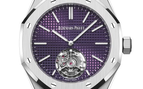 爱彼推出Royal Oak Selfwinding Flying Tourbillon Extra-Thin RD3紫色表盘超薄陀飞轮腕表
