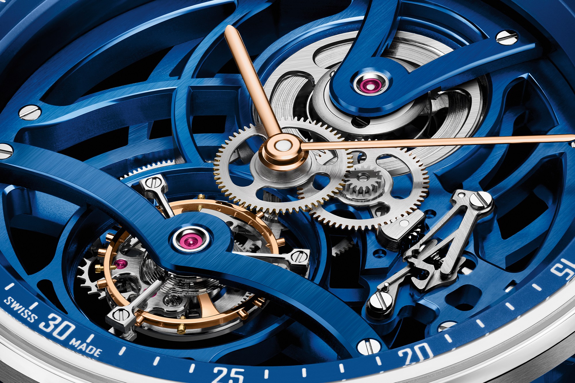 爱彼推出Code 11.59 Tourbillon Openworked Electric Blue蓝色超薄镂空陀飞轮腕表