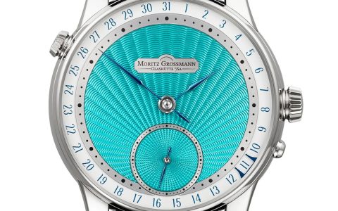Moritz Grossmann推出Date Turquoise小三针日历腕表：绿松石色玑镂纹表盘