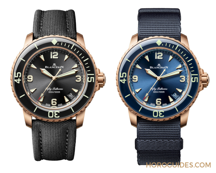 BLANCPAIN - 42mm新成员报到！ BLANCPAIN Fifty Fathoms 18K红金、23级钛金新款登场