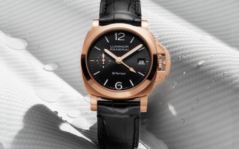 首次使用贵金属打造表壳Panerai推出新作Luminor Quaranta™ BiTempo Goldtech™ PAM01641